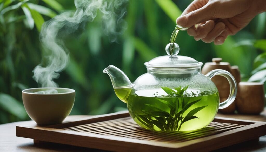 brewing green tea