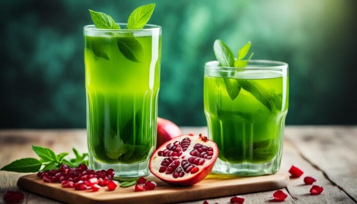 green tea with pomegranate