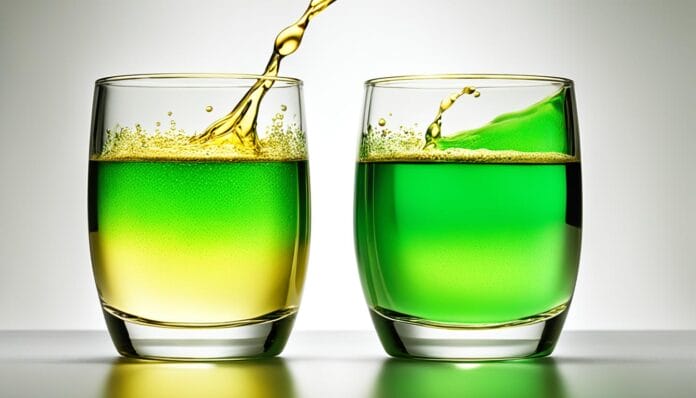 white tea vs green tea shot