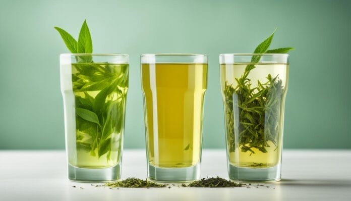 white tea vs green tea shot