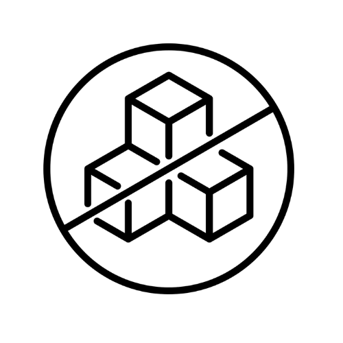 no sugar icon showing zero added sugar and clean ingredients